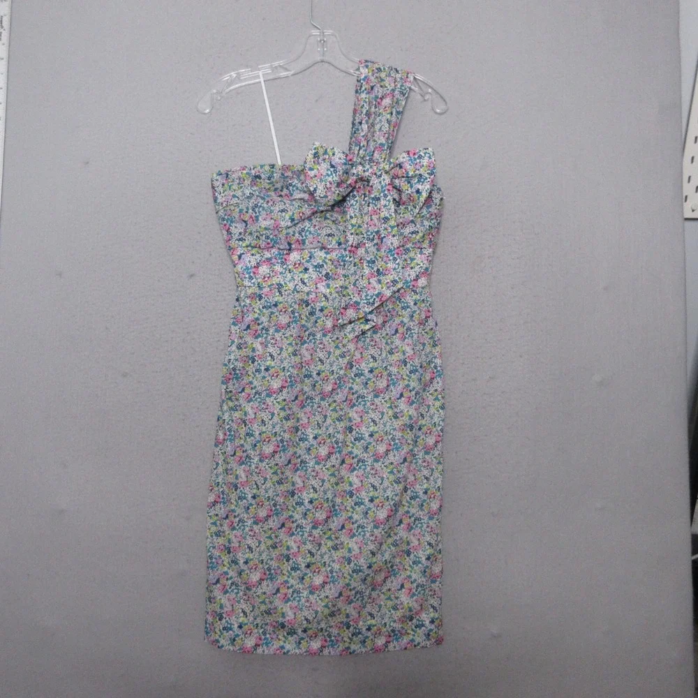 J Crew Liberty Fabric‎ Dress 2 Floral Claire-Aude One Shoulder Bow Sheath Garden